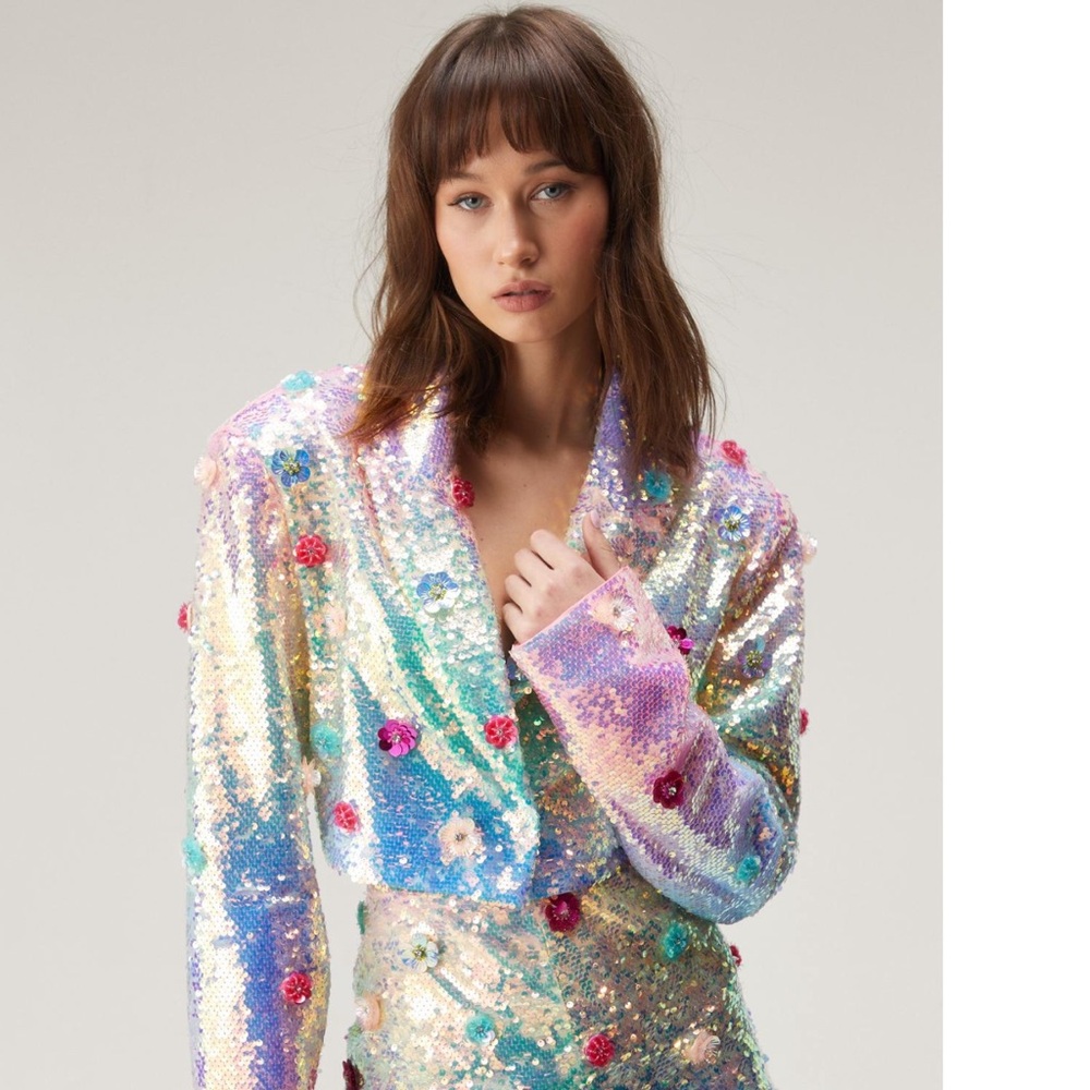 Floral Sequin Blazer